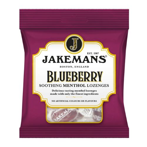 Jakemans Blueberry Soothing Menthol Lozenges 73g Sweets, Mints & Chewing Gum Jakemans   