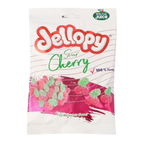 Jellopy Sour Cherry Sweets 150g Sweets, Mints & Chewing Gum jellopy   