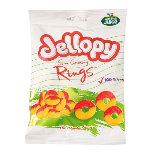 Jellopy Sour Ring Sweets 150g Sweets, Mints & Chewing Gum jellopy   
