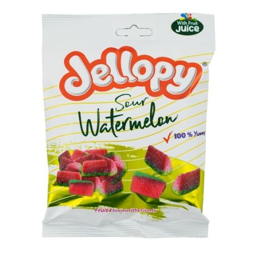 Jellopy Sour Watermelon Sweets 150g Sweets, Mints & Chewing Gum jellopy   