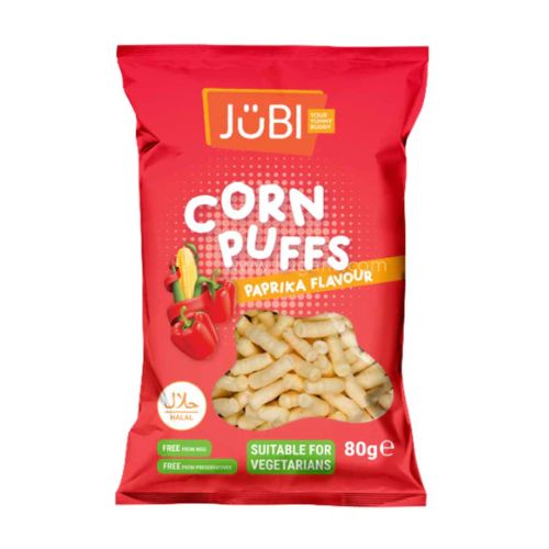 Jubi Corn Puffs Paprika Flavour 80g Crisps, Snacks & Popcorn Jubi   