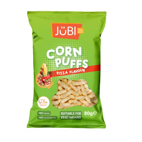 Jubi Corn Puffs Pizza Flavour 80g Crisps, Snacks & Popcorn Jubi   