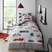 Kids Printed Duvet Cover Set Single Size Assorted Designs Duvet Sets FabFinds Racing Cars