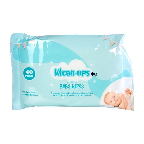 Klean-ups Sensitive Baby Wipes 40 Pack Baby Wipes klean-ups   