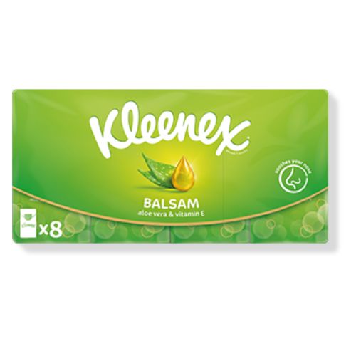 Kleenex Balsam Aloe Vera & Vitamin E Tissues 8 Pack Tissues Kleenex   