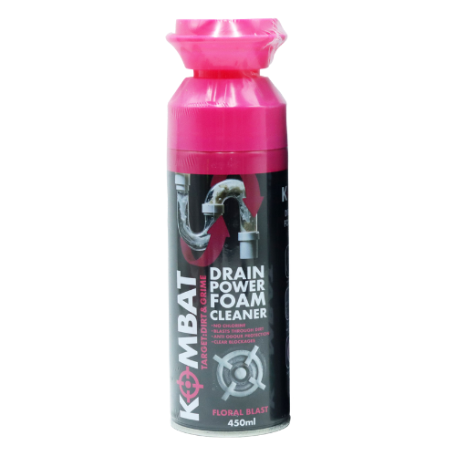 Kombat Drain Powder Foam Cleaner 450ml Drain & Sink Unblockers FabFinds Floral Blast