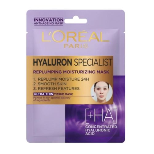 L'Oreal Paris Hyaluron Expert 24HR Re-plumping Moisturizing Tissue Mask Face Masks Loreal   