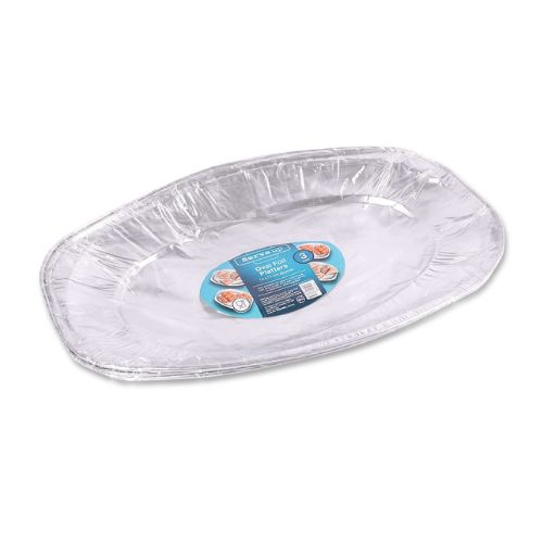 Serve Up Oval Foil Platters 35 x 24.5cm 3 Pack Food Storage FabFinds   