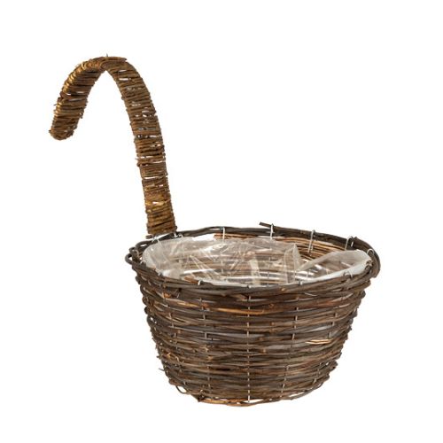 Large Wicker Over-Fence Hanging Garden Planting Basket Assorted Colours Plant Pots & Planters FabFinds Dark Brown  