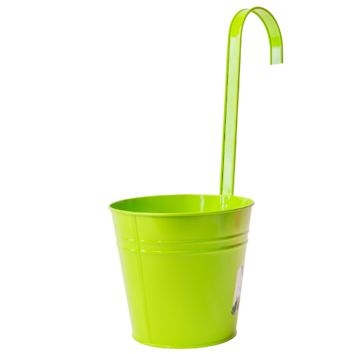 Colourful Tin Pail Over The Fence Plant Pot Large 15cm Assorted Colours Plant Pots & Planters FabFinds Sage