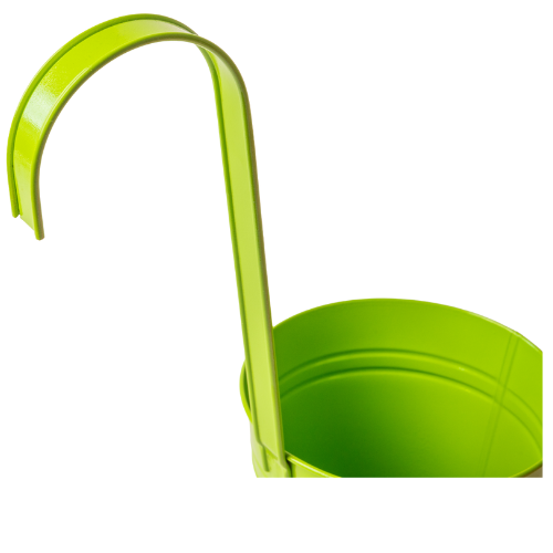 Colourful Tin Pail Over The Fence Plant Pot Large 15cm Assorted Colours Plant Pots & Planters FabFinds