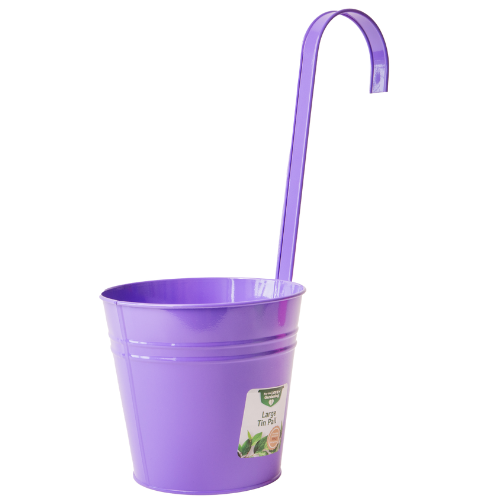 Colourful Tin Pail Over The Fence Plant Pot Large 15cm Assorted Colours Plant Pots & Planters FabFinds