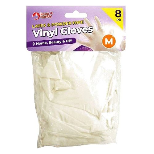 Keep It Handy Latex & Powder Free Vinyl Gloves M 8 Pk Hygiene Gloves Keep it handy   