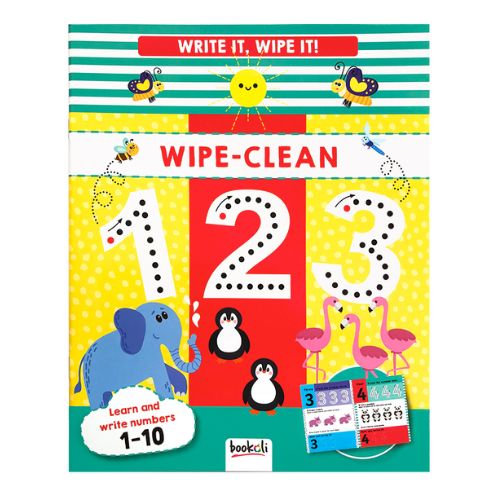 A4 Wipe Clean 123 Learn & Write Numbers Booklet Kids Stationery Bookoli