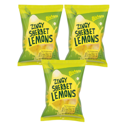 Bishops Zingy Sherbet Lemons 150g Assorted Pack Sweets, Mints & Chewing Gum Bishop's Pack of 3