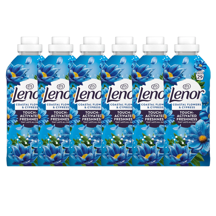 Lenor Coastal Flowers and Cypress Fabric Conditioner 48/29 Washes Assorted Packs Laundry - Fabric Conditioner Lenor 29 Wash Pack of 6
