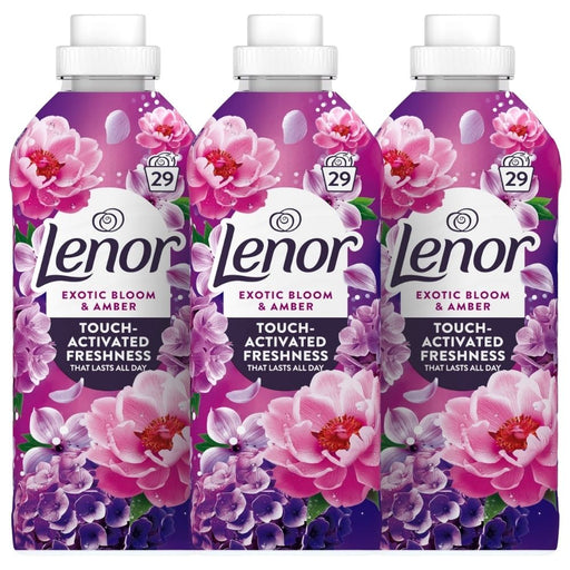 Lenor Exotic Bloom and Amber Fabric Conditioner 29 Washes 899ml Assorted Packs Laundry - Fabric Conditioner FabFinds Pack of 3