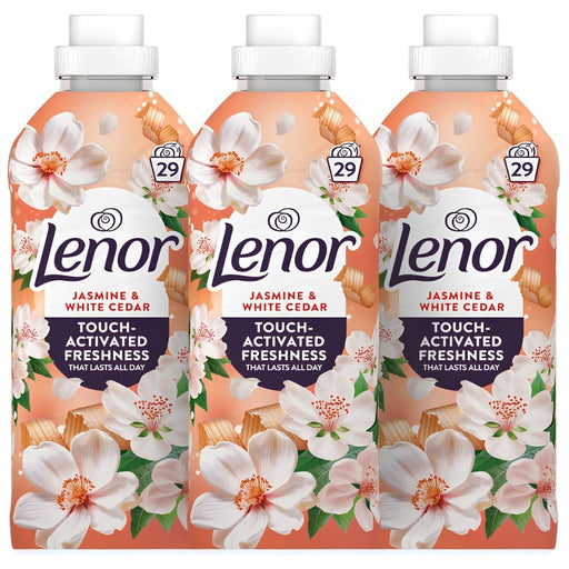 Lenor Jasmine & White Cedar Fabric Conditioner 29 Washes 899ml Assorted Packs Laundry - Fabric Conditioner FabFinds Pack of 3