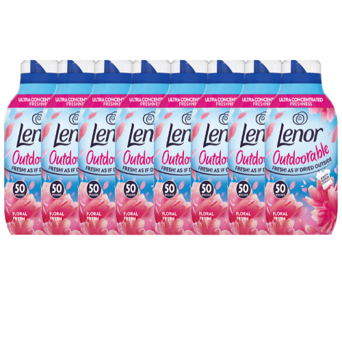 Lenor Outdoorable Fabric Conditioner Floral Fresh 700ml (50 Washes) Assorted Packs Laundry - Fabric Conditioner Lenor Pack of 8