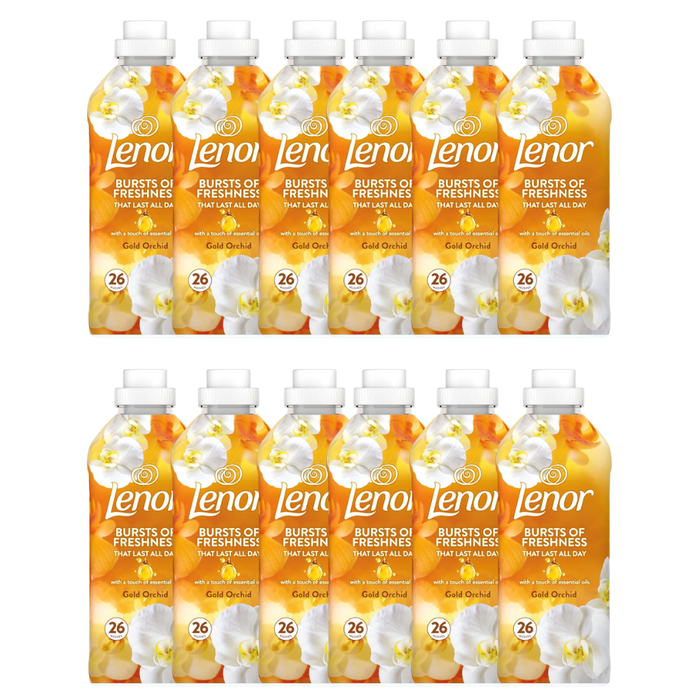 Lenor Orchid Gold Fabric Conditioner 26 Washes Assorted Packs Laundry - Fabric Conditioner FabFinds Pack of 12