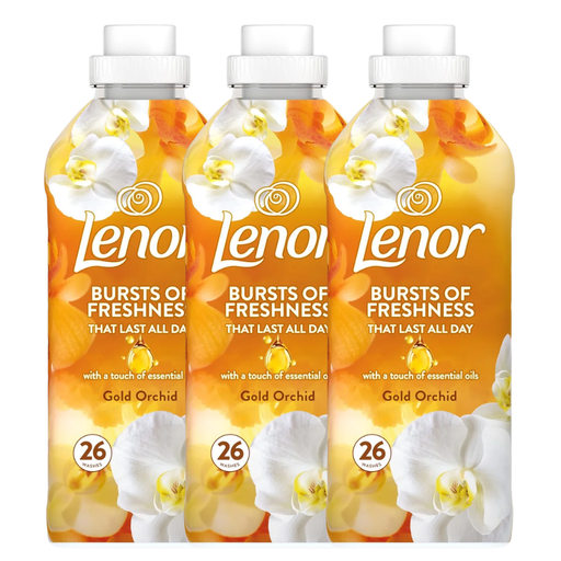 Lenor Orchid Gold Fabric Conditioner 26 Washes Assorted Packs Laundry - Fabric Conditioner FabFinds Pack of 3