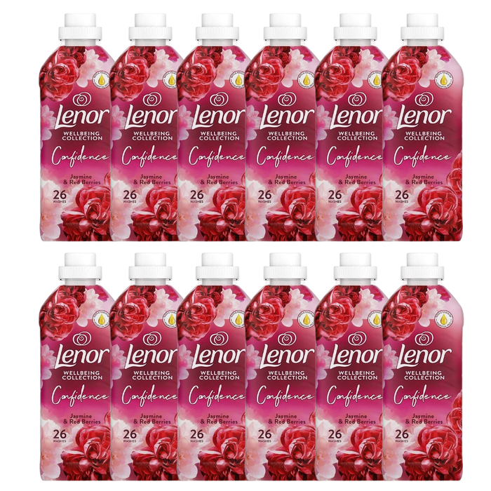 Lenor Ruby Jasmine and Red Berries Fabric Conditioner 26 Washes Assorted Packs Laundry - Fabric Conditioner FabFinds Pack of 12