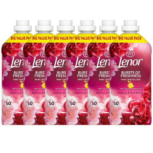 Lenor Fabric Conditioner Ruby Jasmine & Red Berries 50 Washes Assorted Packs Laundry - Fabric Conditioner Lenor Pack of 6
