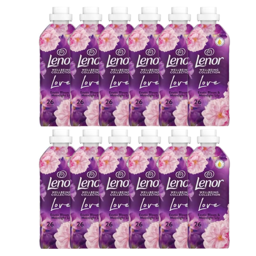 Lenor Fabric Conditioner Exotic Bloom Moonlight Lily 26 Washes Assorted Packs Laundry - Fabric Conditioner FabFinds Pack of 12