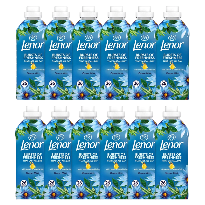 Lenor Ocean Mist Fabric Conditioner 26 Washes Laundry - Fabric Conditioner FabFinds Pack of 12