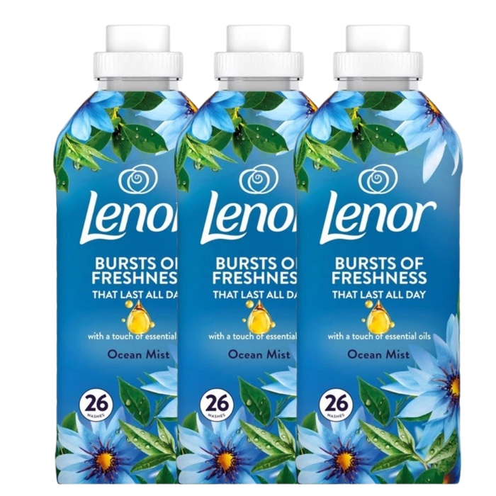 Lenor Ocean Mist Fabric Conditioner 26 Washes Laundry - Fabric Conditioner FabFinds Pack of 3