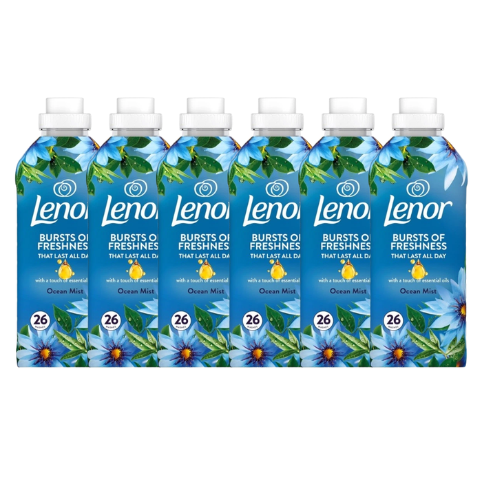 Lenor Ocean Mist Fabric Conditioner 26 Washes Laundry - Fabric Conditioner FabFinds Pack of 6