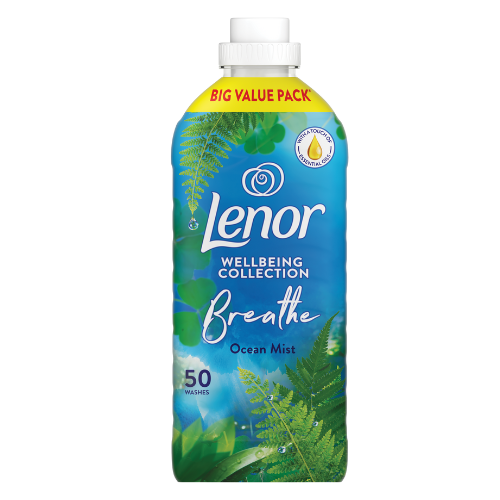 Lenor Fabric Conditioner Ocean Mist Long Lasting Freshness & Softness 50 Washes Assorted Packs Laundry - Fabric Conditioner Lenor Pack of 1