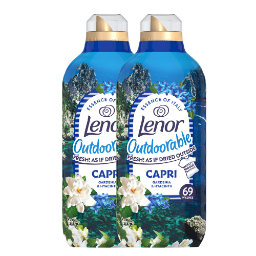 Lenor Outdoorable Capri Fabric Conditioner Gardenia and Hyacinth 69 Washes 966ml Assorted Packs Laundry - Fabric Conditioner Lenor Pack of 2