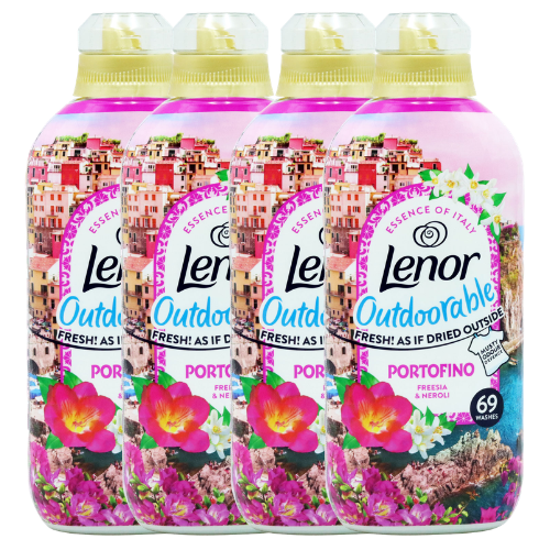 Lenor Outdoorable Portofino Fresh &Neroli Fabric Conditioner 69 Washes 966ml Assorted Packs Laundry - Fabric Conditioner Lenor Pack of 4