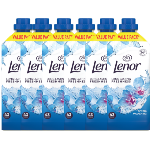 Lenor Fabric Conditioner Spring Awakening 43 Washes Long Lasting Freshness Assorted Packs Laundry - Fabric Conditioner Lenor Pack of 6