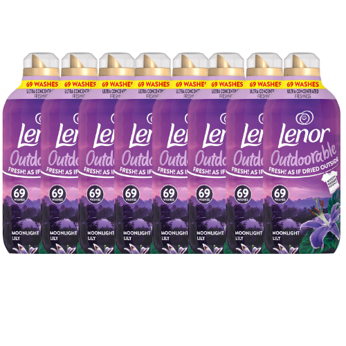 Lenor Outdoorable Fabric Conditioner Moonlight Lily 966ml(69 Washes) Assorted Packs Laundry - Fabric Conditioner Lenor Pack of 8