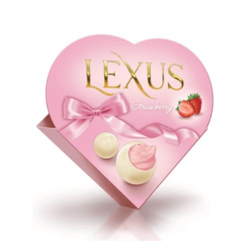 Lexus White Chocolate With Strawberry Heart 110g Chocolate Lexus   