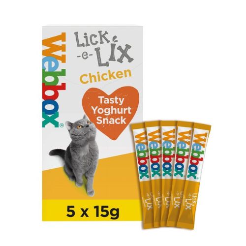 Lick-e-Lix With Chicken Tasty Yoghurt Cat Snack 5 x 15g Cat Food & Treats lick-e-lix   