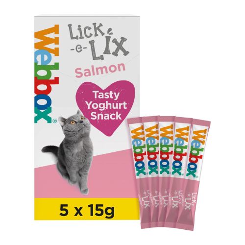 Lick-e-Lix With Salmon Cat Yoghurt Snack 5 x 15g Cat Food & Treats lick-e-lix   