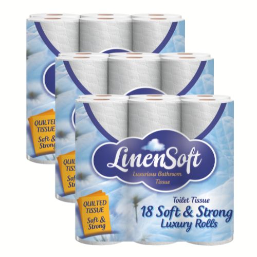Linen Soft and Strong Toilet Tissue 2-Ply Premium Bathroom Tissue Toilet Roll & Wipes Linen Soft 54
