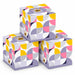 Little Duck UltraSoft Boutique Cube Tissues 56 Sheets 3 Ply, Geometric Lilac design, pack of 3