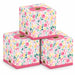 Little Duck UltraSoft Boutique Cube Tissues 56 Sheets 3 Ply, Soft Floral Pink design, pack of 3