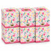 Little Duck UltraSoft Boutique Cube Tissues 56 Sheets 3 Ply, Soft Floral Pink design, pack of 6