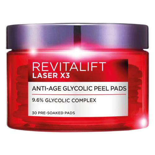 L'oreal Revitalift Laser Renew Anti Ageing Glycolic Acid Peel Pads 30 Pack Skin Care l'oreal   