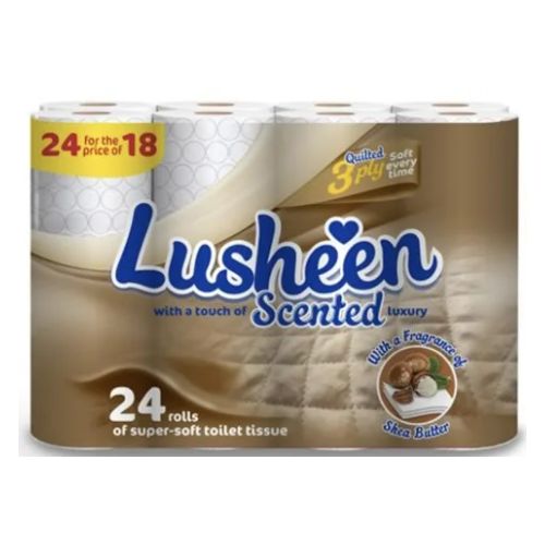 Lusheen Shea Butter Fragrance Toilet Roll 24 Rolls Toilet Roll & Wipes Cusheen   