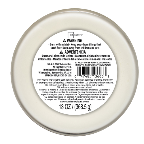 Mainstays Scented 3 Wick Jar Candle Winter Woods 13oz Candles Mainstays