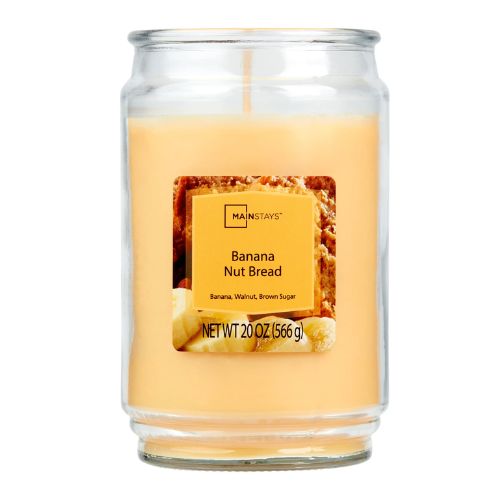 Mainstays Banana Nut Bread Jar Candle 566g 20oz Candles Mainstays   