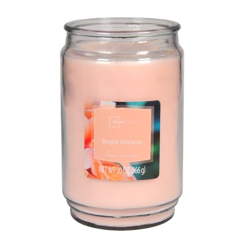 Mainstays Bright Hibiscus Jar Candle 566g 20oz Candles FabFinds   