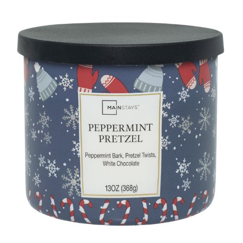 Mainstays Scented 3 Wick Jar Candle Peppermint Pretzel 13oz Candles Mainstays