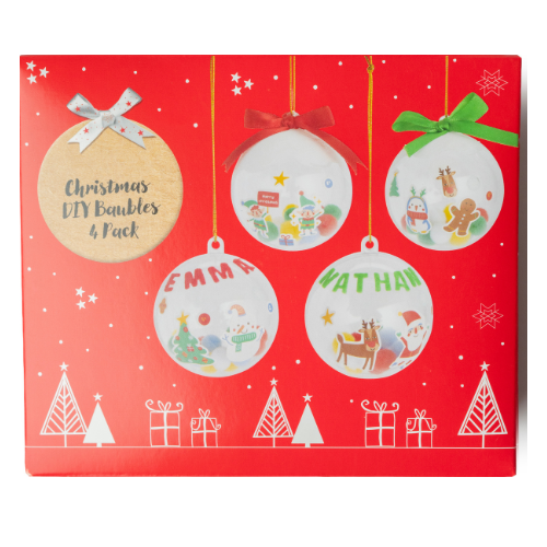 Make Your Own Decoration Kit Christmas DIY Baubles 4 Pack Christmas Decoration FabFinds